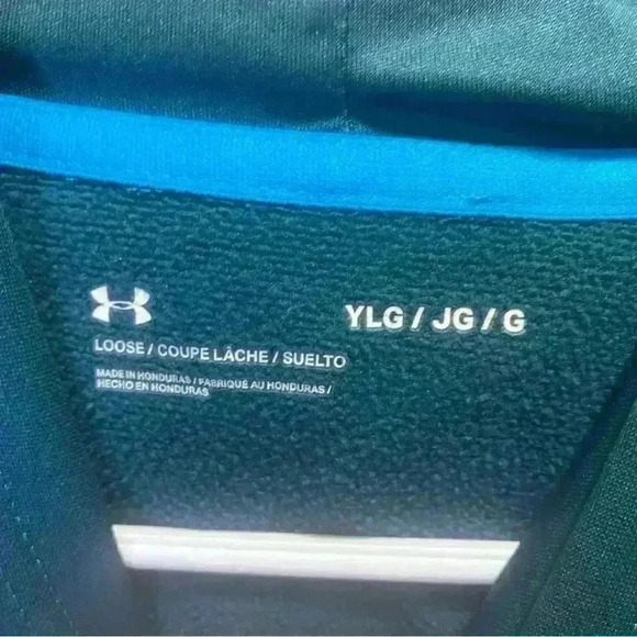 Boys Under Armour Fleece Big Logo Hoodie, Size YLG, Color Blue Note/Radar Blue - Picture 10 of 10